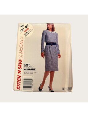 Vintage 1980s McCalls Sewing Pattern 4448 Misses Dress Size 14-18
